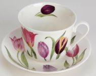 Roy Kirkham Jumbotasse mit Unterteller - Tulips -