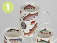 Porzellan Teebecher / Kaffeebecher Roy Kirkham Lancaster -Fishing-