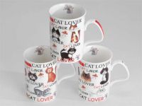 Porzellan Teebecher Roy Kirkham Lancaster - I love Cats - Katzen