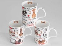 Porzellan Teebecher Roy Kirkham Lancaster - I love Dogs - Hunde