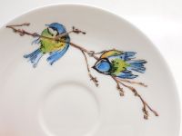 Roy Kirkham Jumbotasse Birds Blue Tilt Blaumeise inkl. Untertasse