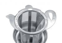 Dauerfilter Teekanne Edelstahl mit Ablage