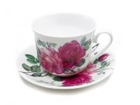 Roy Kirkham Jumbotasse English Rose Rosen inkl. Untertasse