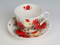 Roy Kirkham Jumbotasse Poppy Mohnblumen inkl. Untertasse